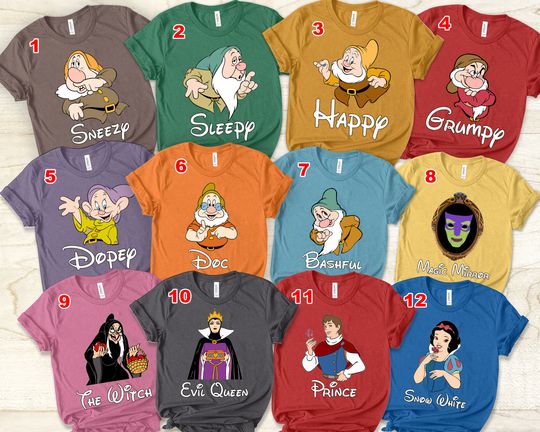Personalized Disney Snow White Characters Unisex T-shirt