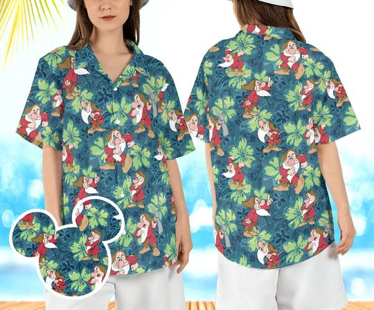 Grumpy Dwarf Tropical Hawaiian Shirt, Snow White Dwarf Hawaii Shirt, Funny Dwarf Beach Aloha Shirt