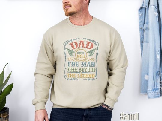 Dad Best No 1 Embroidered Sweatshirt, The Man The Myth The Legend Shirt, Best Dad shirt