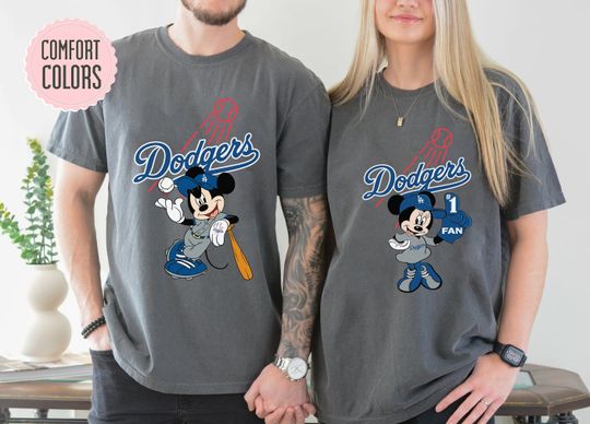 Minnie and Mickey Dodgers Shirt - Disney Minnie Tee,Minnie Group Apparel, Classic Minnie and Mickey Fan Shirt