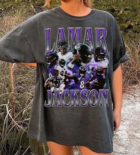 Vintage 90s Lamar Jackson Shirt, Football Gift For Fan