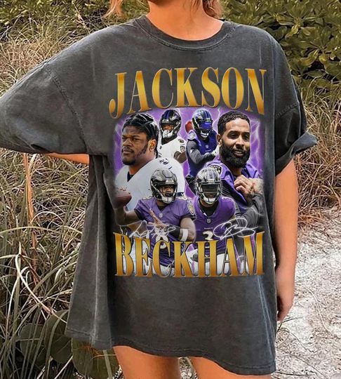 Vintage Lamar Jackson OBJ Odell Beckham Jr Shirt, Football shirt