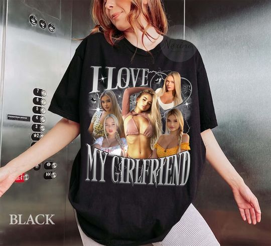 I Love My Girlfriend Shirt Custom, Custom Photo - Vintage Graphic 90s T-shirt