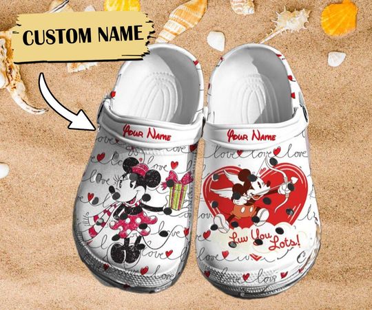 Personalized Couple Mouse Clog Shoes, Birthday Gift For Lover