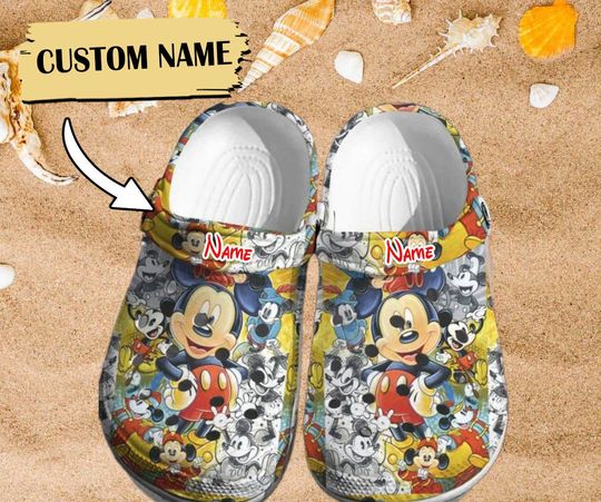 Personalize Cute Mouse Clog Shoes, Summer Vacation Trip Birthday