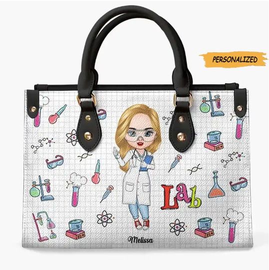 Personalized Leather Bag, Gift For Lab Tech, Love Being A Lab Tech, Gift Lab Tech