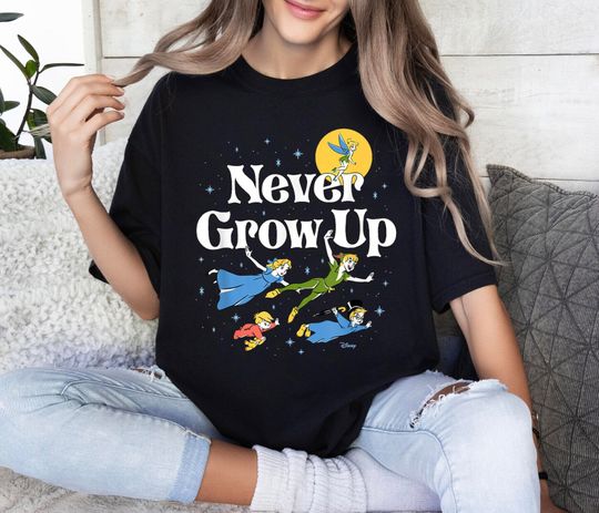 Vintage Never Grow Up Peter Pan Shirt, Gifts Idea
