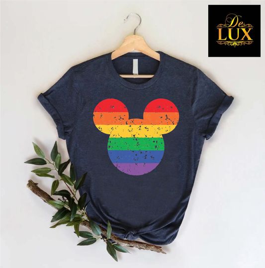 Mickey Ears Pride Shirt, Rainbow Mickey Head Shirt, Pride Disney Shirt