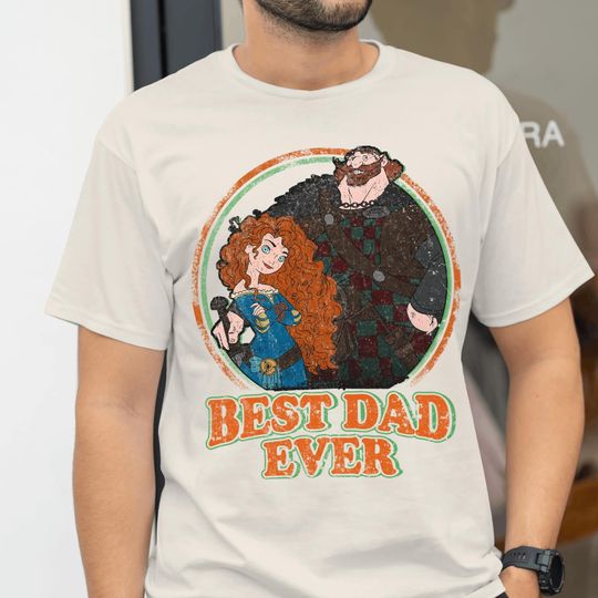 Vintage Disney Best Dad Ever King Fergus And Merida Shirt, Disney Dad Day