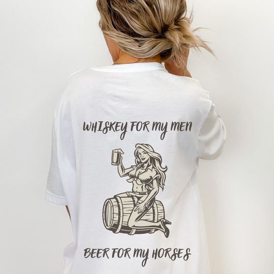 Discover Whiskey For My Men Short Sleeve Tee, Beer For My Horses