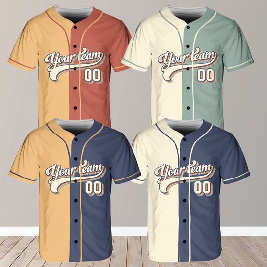 Personalized Team Name And Number Baseball Jersey, Custom Baseball Jersey Shirt