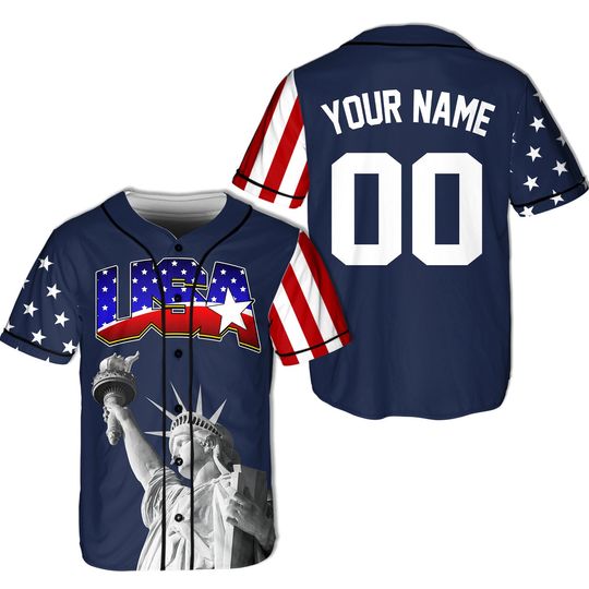 Personalized USA Statue of Liberty Baseball Jersey, Custom Name Shirt