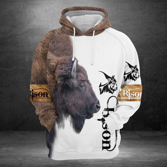 Unisex Novelty Bison Lover Hoodie, Bison Hoodie, Bison Lover Sweater, Bison Pullover, Bison Lover Gift