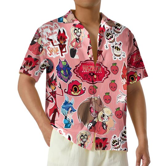 Hazbin Hotel Characters Hawaiian Shirt, Hazbin Hotel Cartoon Merch