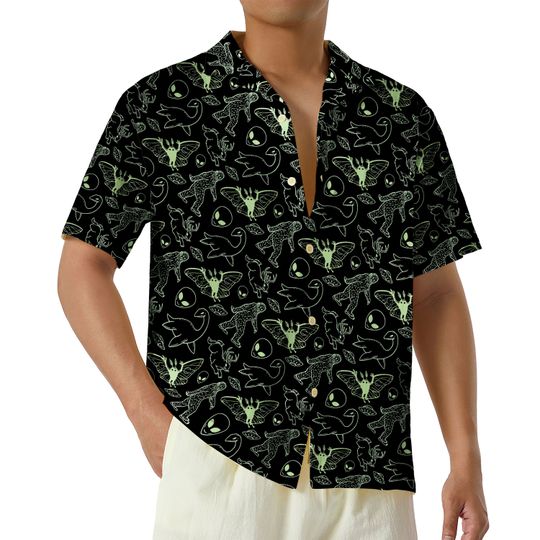 Mothman Hawaiian Shirt, Mythical Creature Hawaii Shirt, Mothman Monster, Mothman Gift