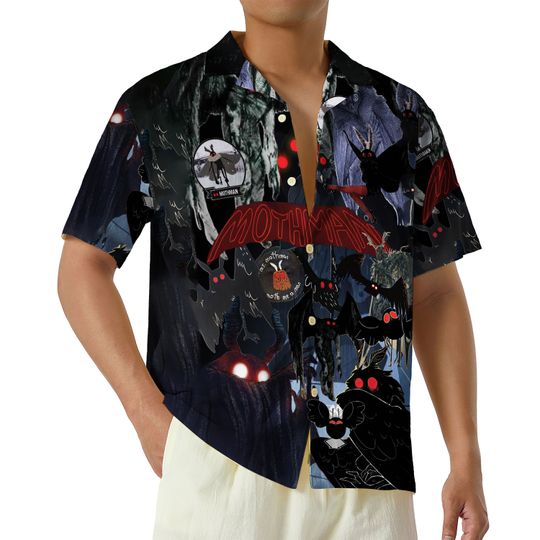 Mothman Hawaiian Shirt, Mythical Creature Hawaii Shirt, Mothman Monster, Mothman Gift