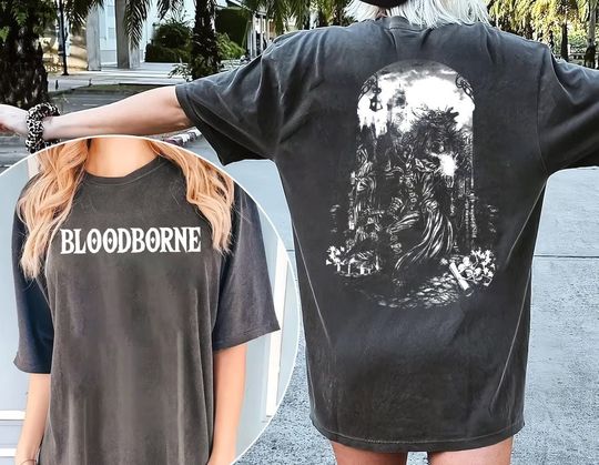 Vintage Bloodborne The Hunters Both Sides Shirt, Bloodborn Game Tee, Bloodborne