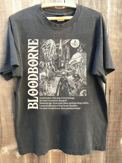 Bloodborne Gaming T-Shirt, Soulsborne The Hunter Shirt, Bloodborne Video Game Shirt, Bloodborne Healing Shirt