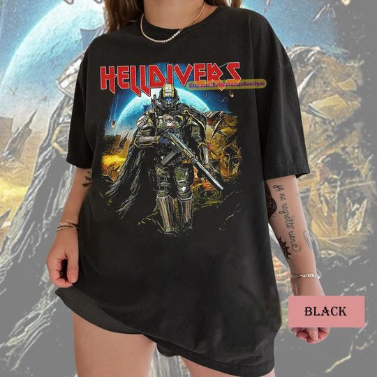 Vintage Helldivers 2 Skull Shirt -Retro 90's Helldivers 2 Shirt, Helldivers 2 Tee