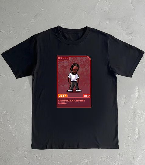 Kendrick Lamar Damn PixelArt Tee Shirt, Vintage Kendrick Lamar Tee Shirt
