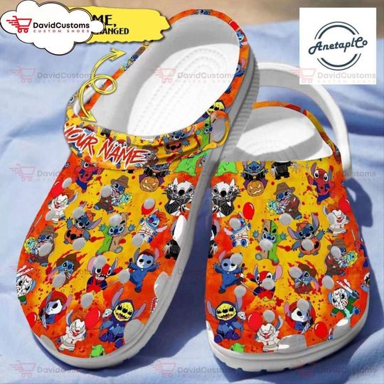 Halloween Stitch Horror Custom Personalized Clogs Disney Sandals Movie Gift