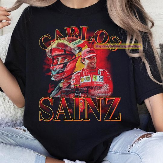 Vintage Carlos Sainz Shirt, Retro Gift For Woman and Man Unisex Shirt, Funny Carlos Shirt