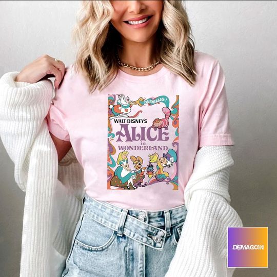 Retro 70s Alice In Wonderland Disney T-shirt, Cheshire Cat Shirt