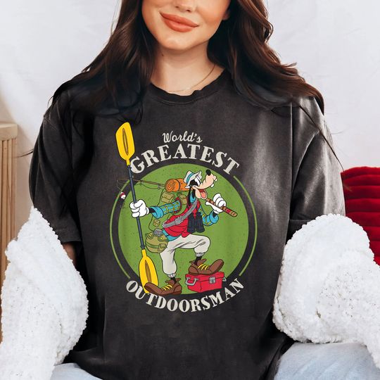 Retro Disney Goofy Movie Love Fishing World'S Greatest Out Doorsman Mineral Washed T-shirt