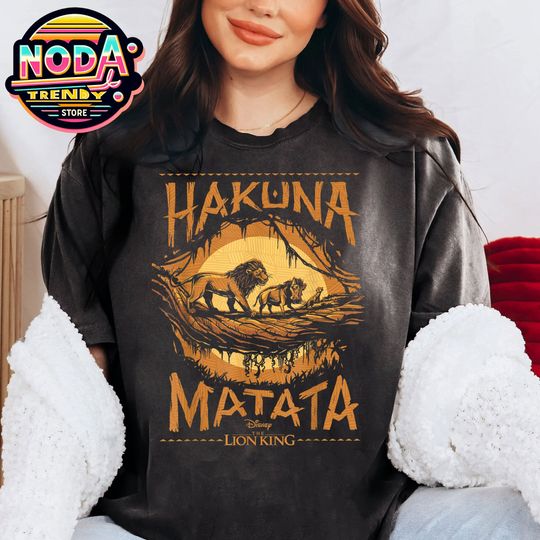 Vintage Hakuna Matata Shirt, Retro Disney The Lion King Simba Timon Pumba Mineral Wash T-shirt