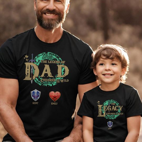 Personalized The Legend Of Dad and Son T-Shirt, Zelda Dad Shirt, Zelda Shirt