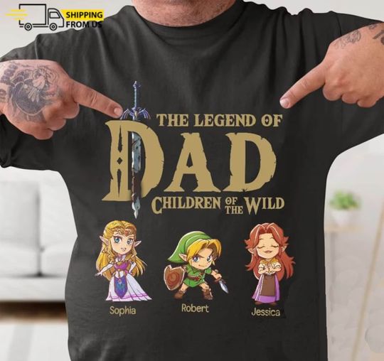 Dad The Legend Of Dad Personalized T-Shirt, Zelda Dad Shirt, Zelda Link Shirt