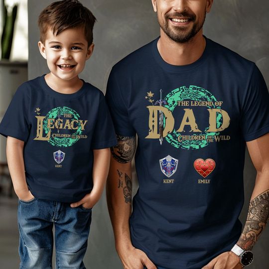 Custom The Legend Of Dad and Son T-Shirt, Zelda Dad Shirt, Zelda Link Shirt