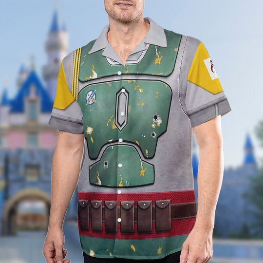 The Bounty Hunter Cosplay Hawaii Shirt, Universe Button Up Shirt, Galaxy Hawaiian Shirt Gift