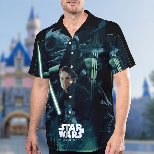 Galaxy Protector Hawaiian Shirt, Space Powerful Warrior Aloha Shirt, Space Movie Beach Shirt