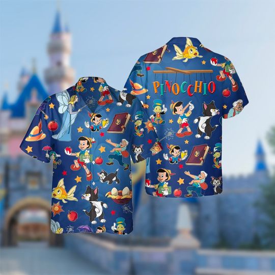 Cute Characters Hawaii Shirt, Wooden Boy Button Up Shirt, Fantasy Movie Hawaiian Shirt