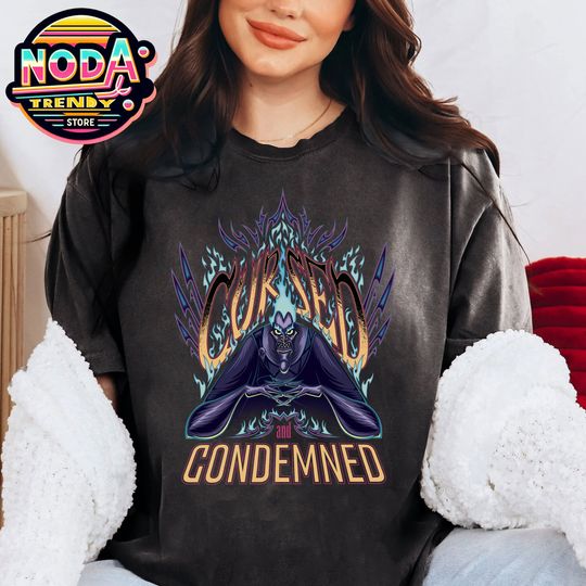 Retro Disney Villains Hercules Hades Cursed And Condemned Mineral Wash T-shirt