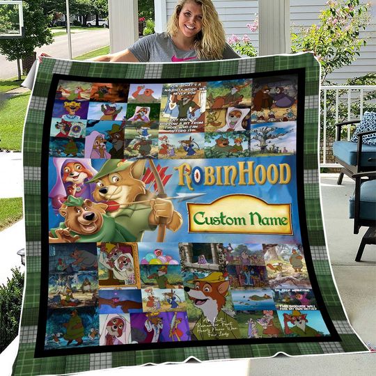 Personalized Never Too Old For Robin Hood Disney Blanket