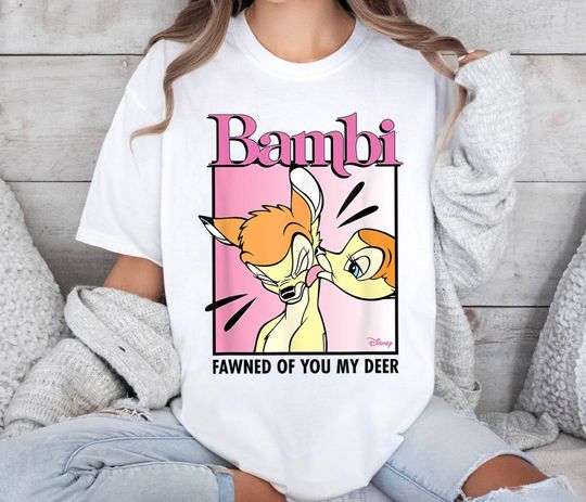 Cute Bambi Fawned Of You My Deer Shirt, Bambi Reindeer Floral Shirt