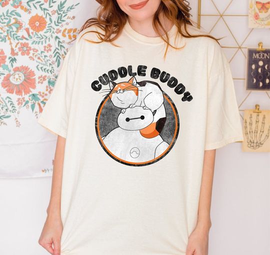 Cute Cuddle Buddy Disney Baymax With Cat Shirt, Baymax Disney Shirt