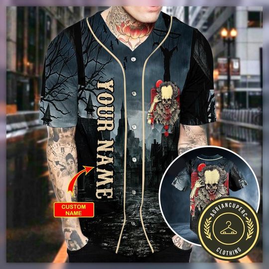 Custom Pennywise Baseball Jersey, Pennywise Baseball Shirt, Pennywise Jersey