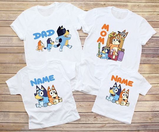 Personalzied BlueyDad Dad Shirt, Gift for Father's day