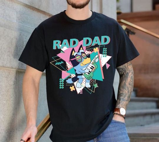 Blue Dog Rad Dad T Shirt, Gift for Father's day