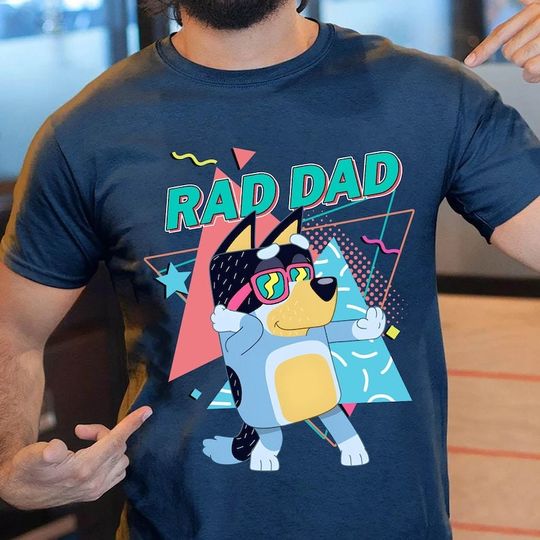 Blue Dog Rad Dad T Shirt, Gift for Father's day