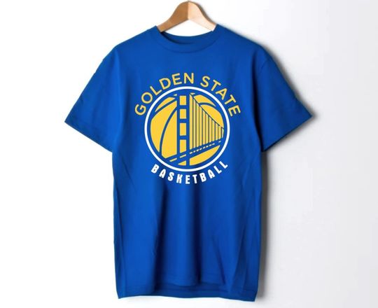 Vintage Golden State Basketball City Design Royal Blue Shirt