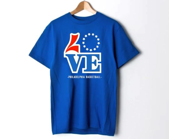 Vintage Philadelphia Basketball Love Unisex Royal Blue Shirt