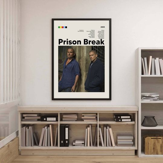Prison Break Poster Prison Break Movie Poster Michael Scofield Lincoln Burrows Poster Vintage Movie Poster Minimal