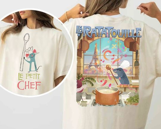 Retro 2-Sided Disney Pixar Remy Ratatouille Adventure Double Sided Shirt