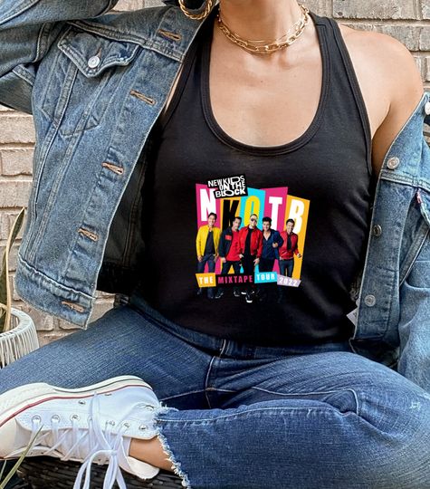 NK on The Block Tank, NKOT Block Tank, Concert NKOT Block Tank, Classic Rock Concert Tank, Mix Tape Tour 2022, NKOT Block Tour Tee, Rock Fan Tee