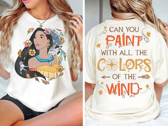 Cute Disney Pocahontas Portrait Shirt, Meeko Afternoon Dreaming Double Sided Shirt