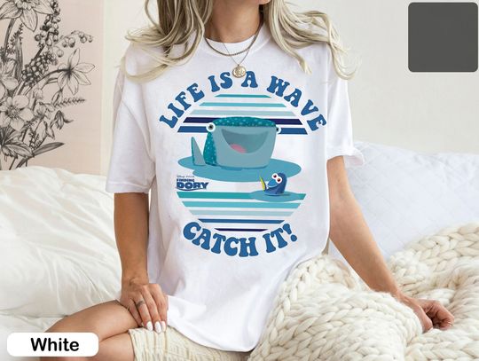 Funny Disney Pixar Finding Dory Shirt, Destiny Life Is Wave Retro T-shirt